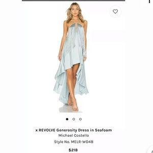 Revolve X Michael Costello blue fringe dress XS